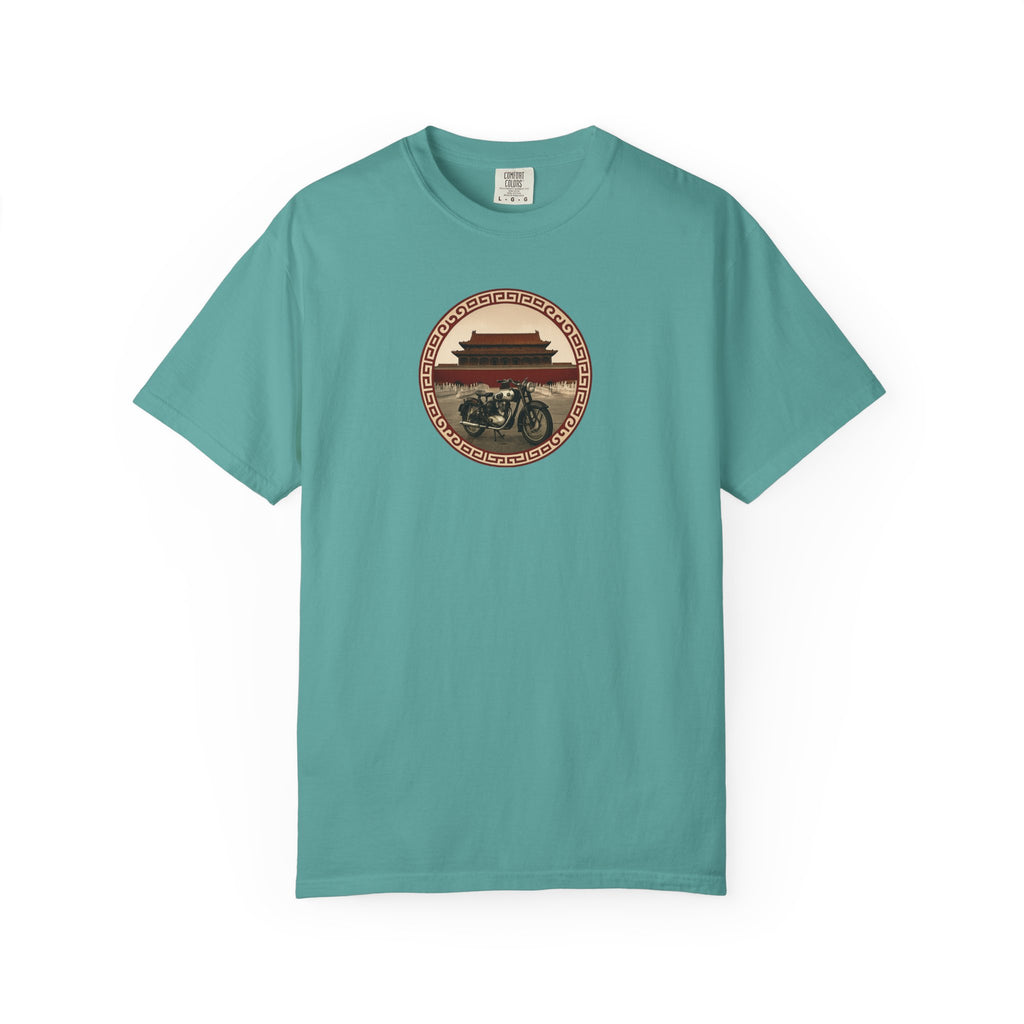 Vintage Camera & Pagoda T-Shirt — Retro Travel Photography Tee