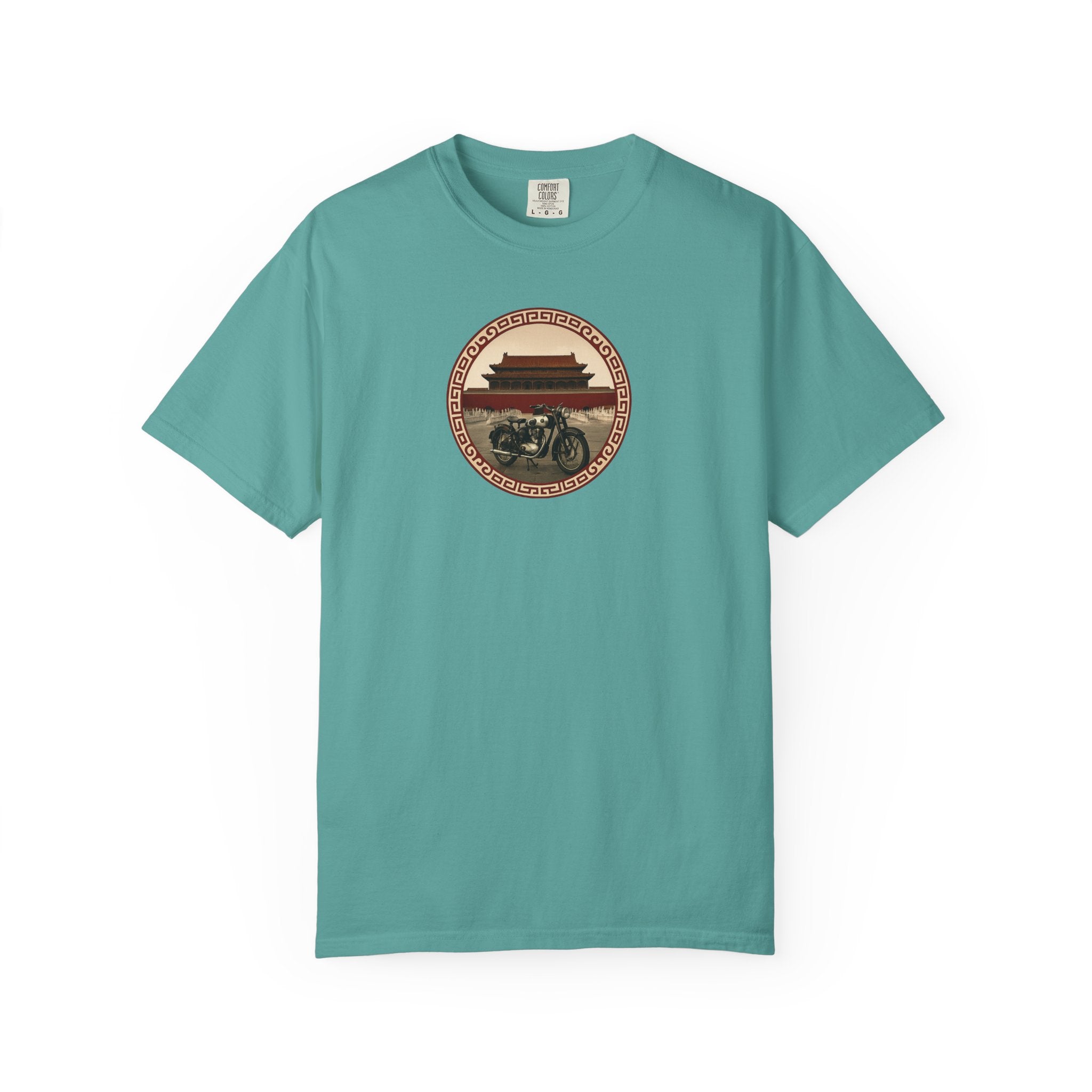 Vintage Camera & Pagoda T-Shirt — Retro Travel Photography Tee