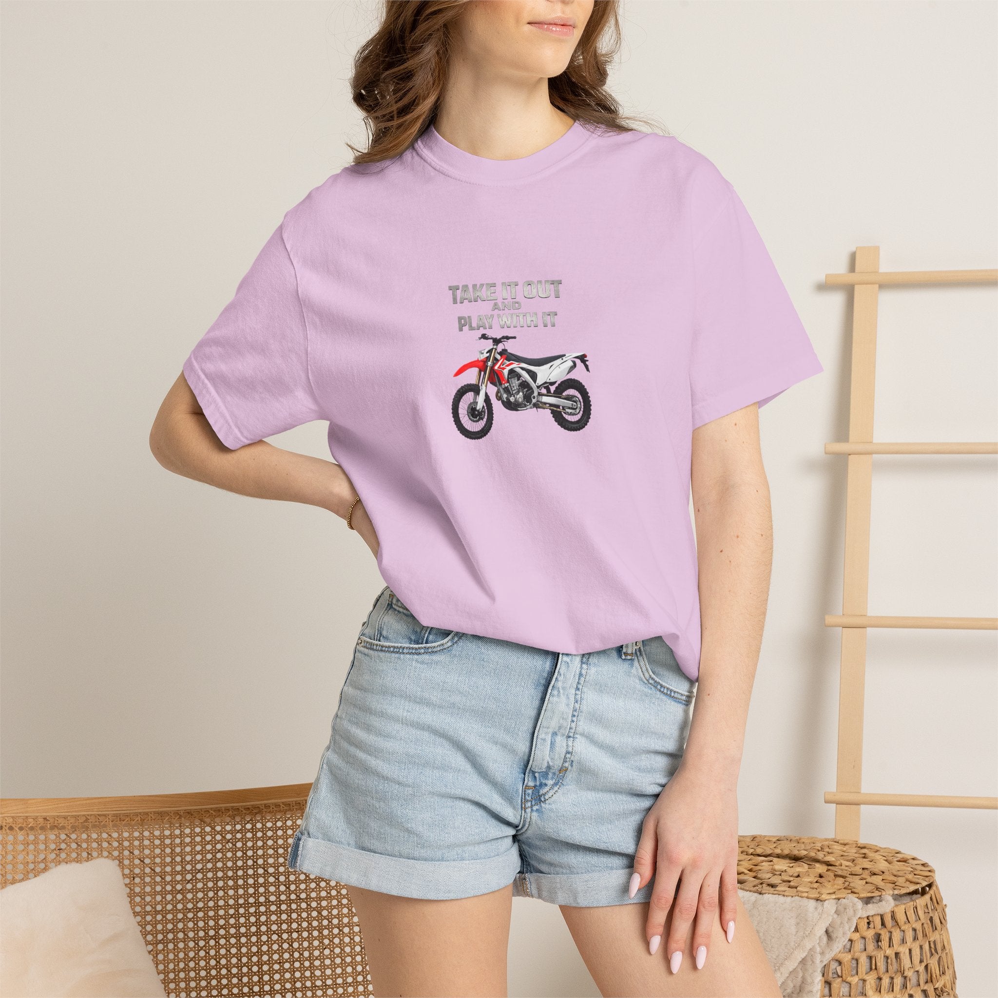 Motorcycle T-Shirt — 'Take It Out, Play With It' Vintage Dirt Bike Tee