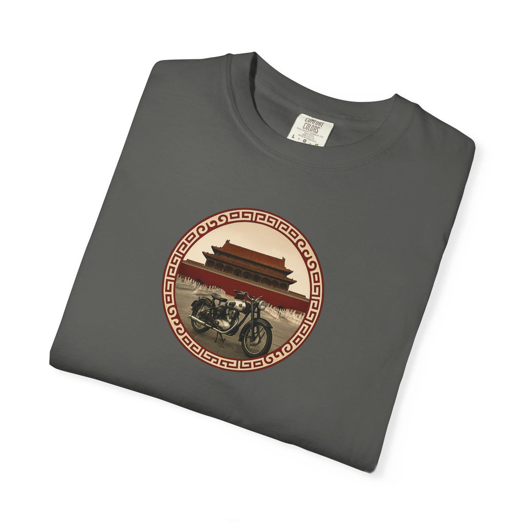 Vintage Camera & Pagoda T-Shirt — Retro Travel Photography Tee