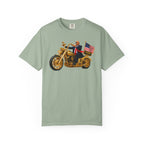 Copy of T-Shirt - Patriotic Biker Graphic (Gold Motorcycle, American Flag)