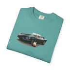 Classic Sports Car Tee — Vintage Jaguar with Guitar Graphic