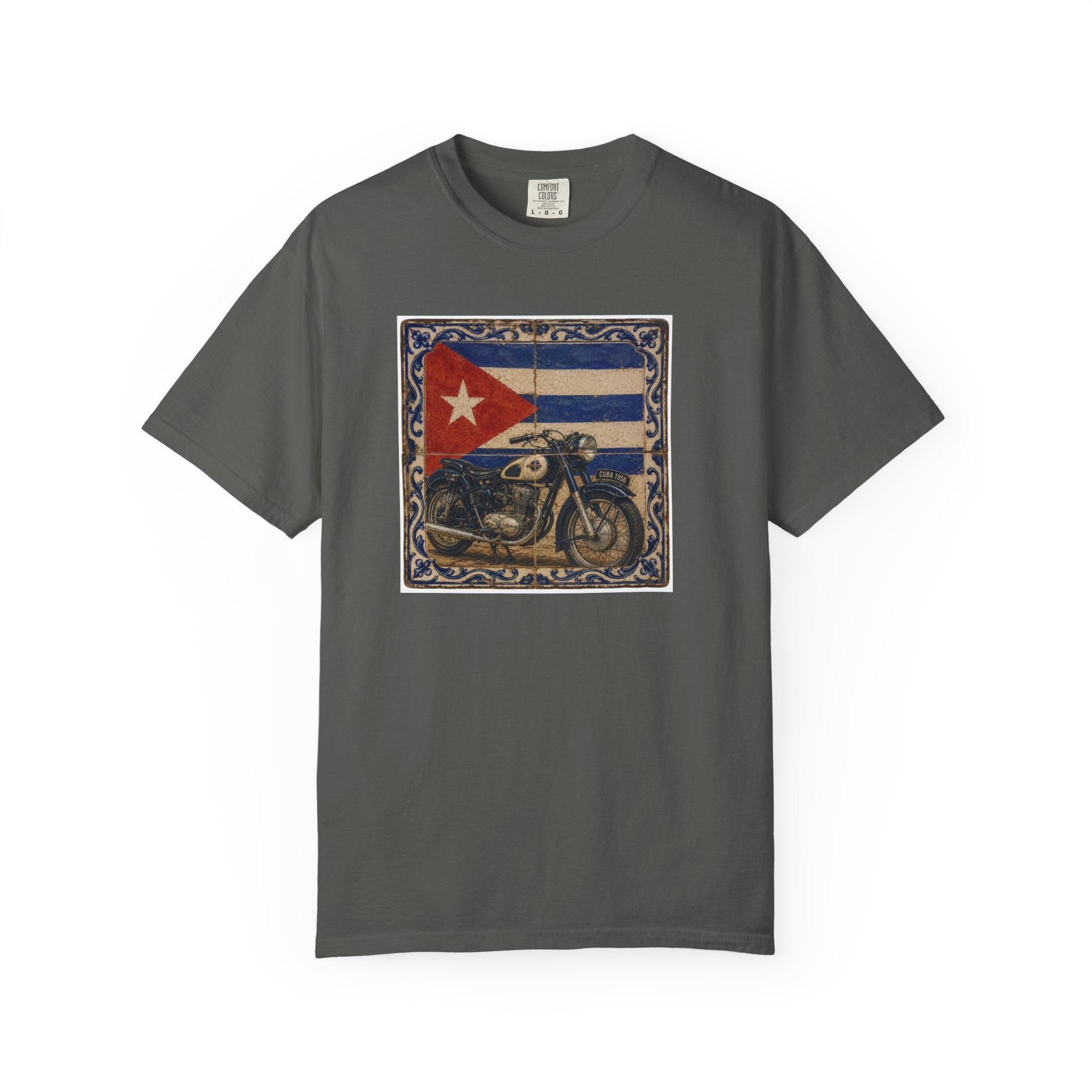 Cuban Flag Vintage Motorcycle T-Shirt