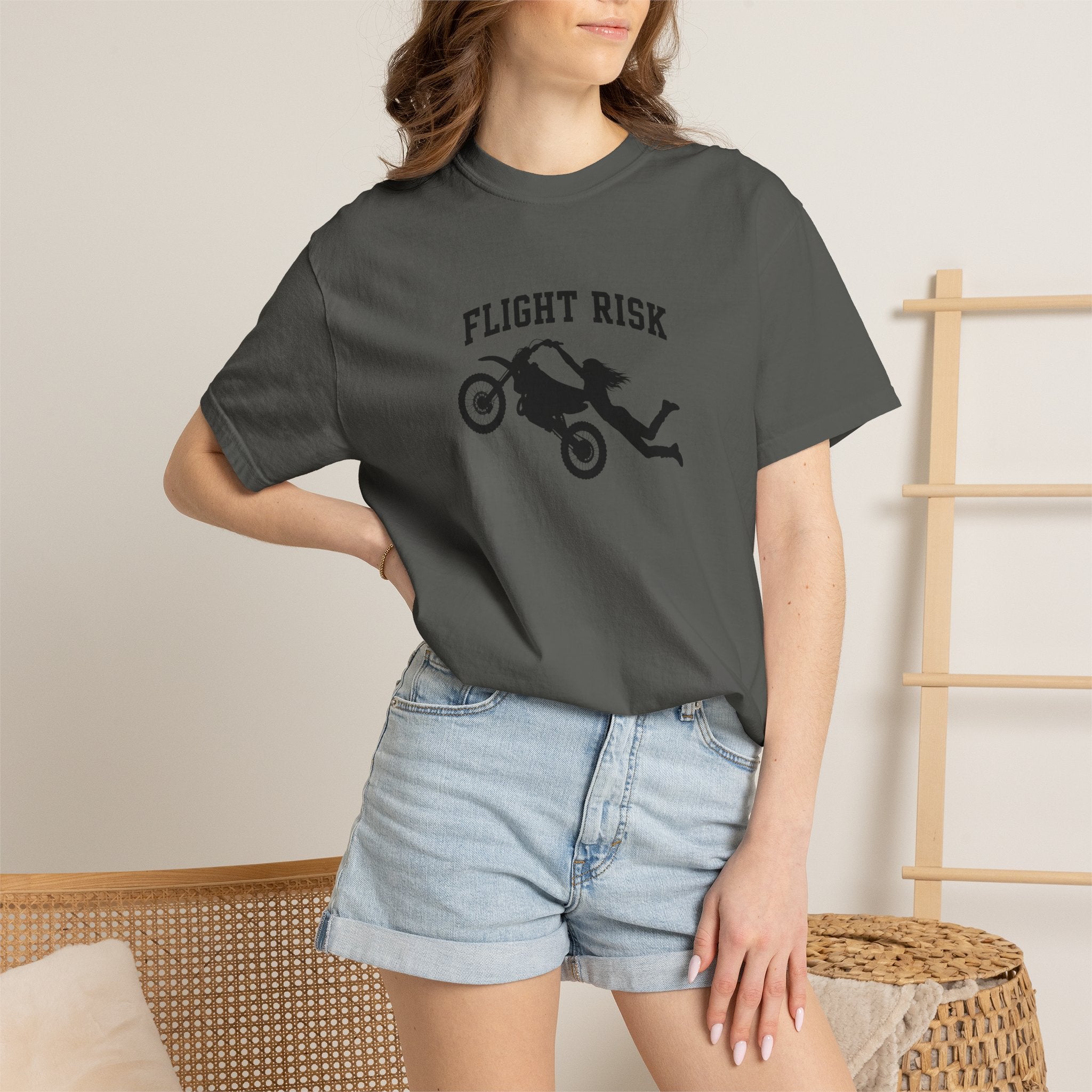 Flight Risk Motorcycle T-Shirt — Stunt Rider Graphic Tee