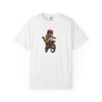 Motorcycle Cat T-Shirt — Retro Cat on Dirt Bike Graphic Tee