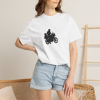 Sunset Motorcycle Ride T-Shirt — Vintage Couple Silhouette Tee