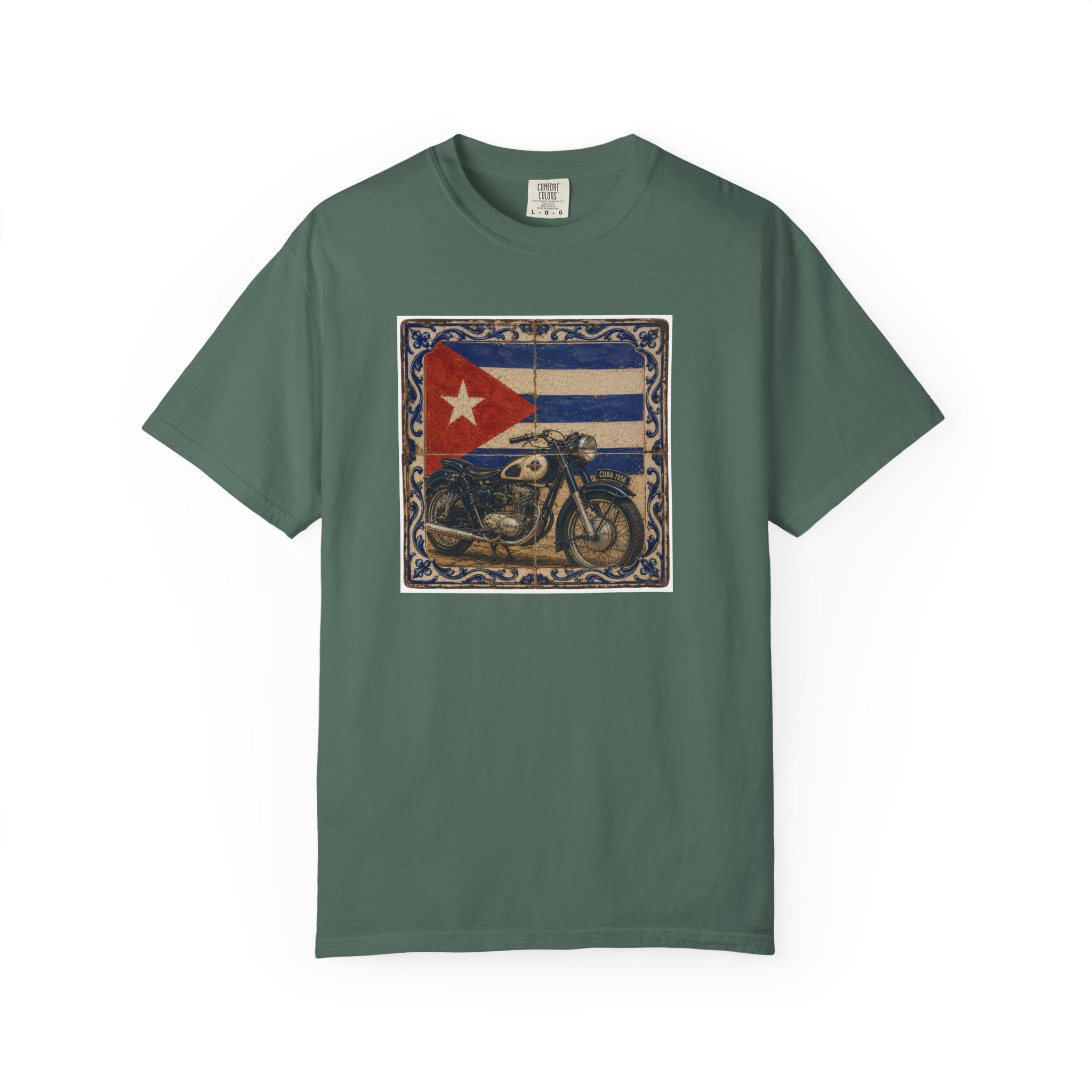 Cuban Flag Vintage Motorcycle T-Shirt