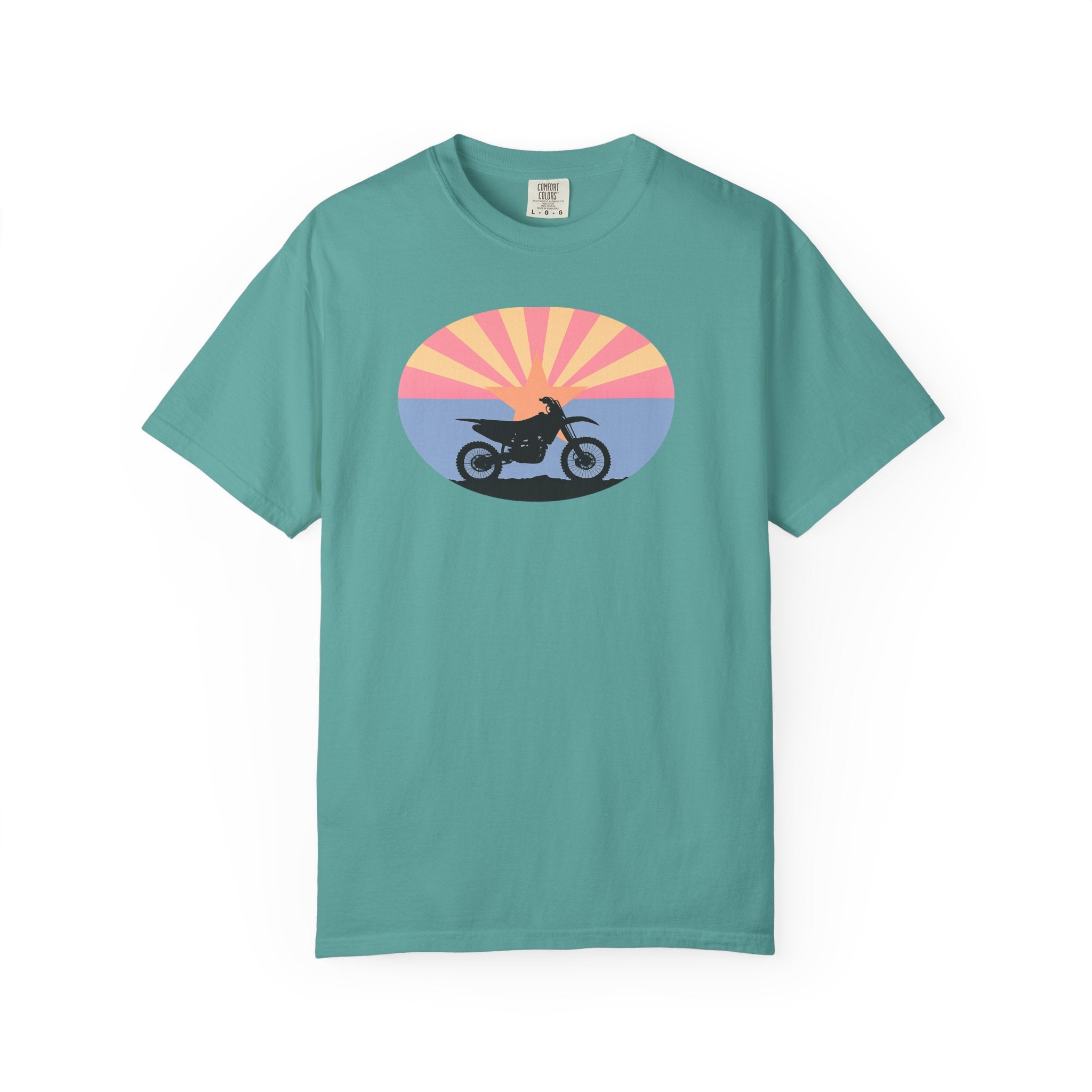 Copy of Sunset Motorcycle T-Shirt — Retro Bike Silhouette Tee