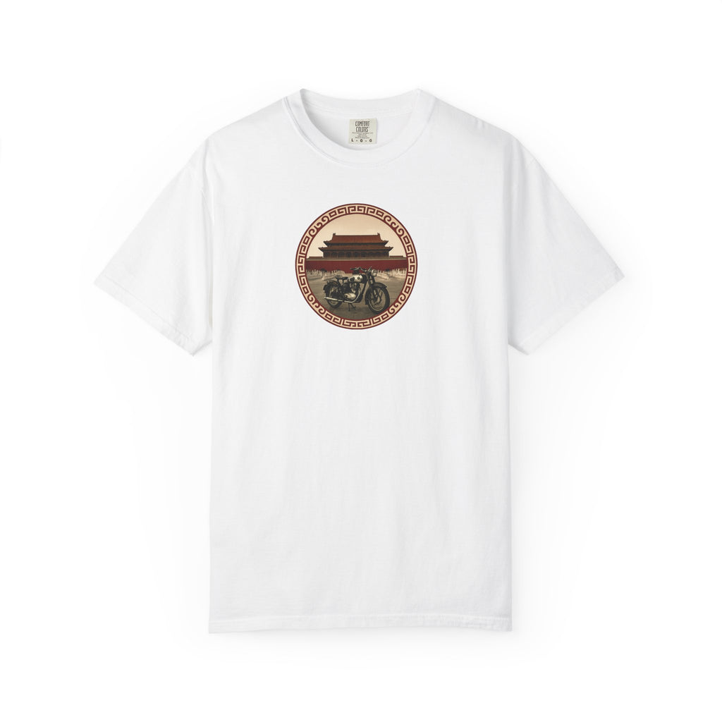 Vintage Camera & Pagoda T-Shirt — Retro Travel Photography Tee