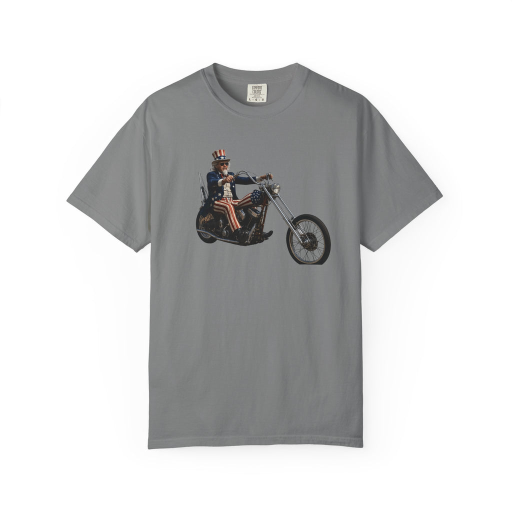 Vintage Biker Photo T-Shirt — "250 Years of Freedom" Graphic Tee