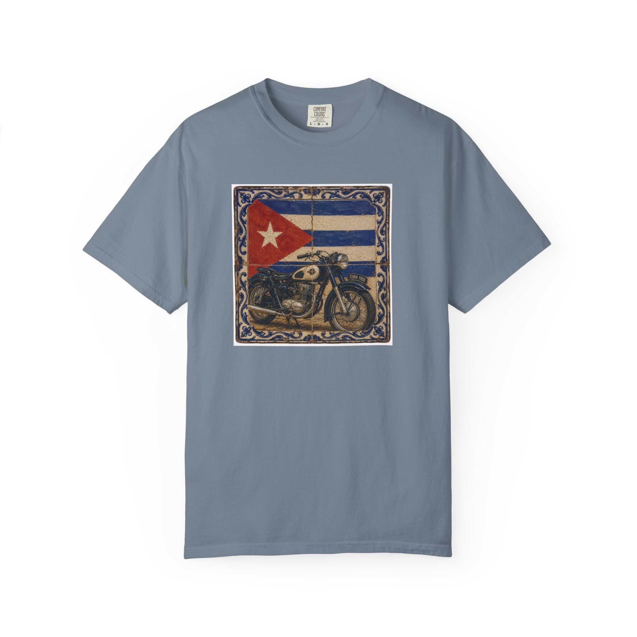 Cuban Flag Vintage Motorcycle T-Shirt