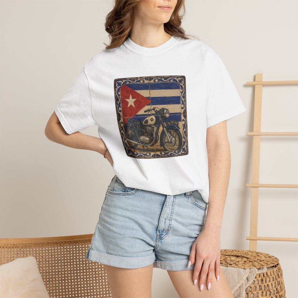 Cuban Flag Vintage Motorcycle T-Shirt