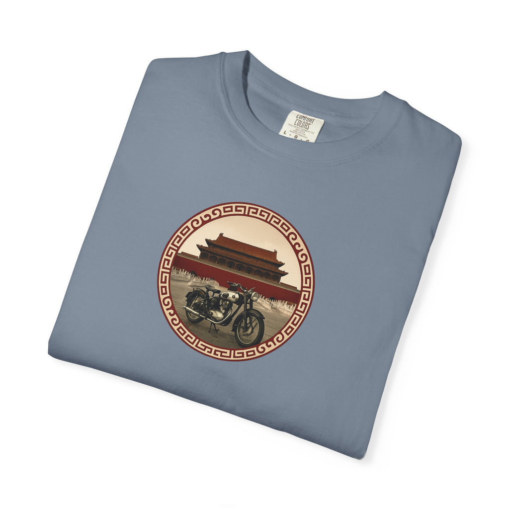 Vintage Camera & Pagoda T-Shirt — Retro Travel Photography Tee