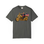 Copy of T-Shirt - Patriotic Biker Graphic (Gold Motorcycle, American Flag)
