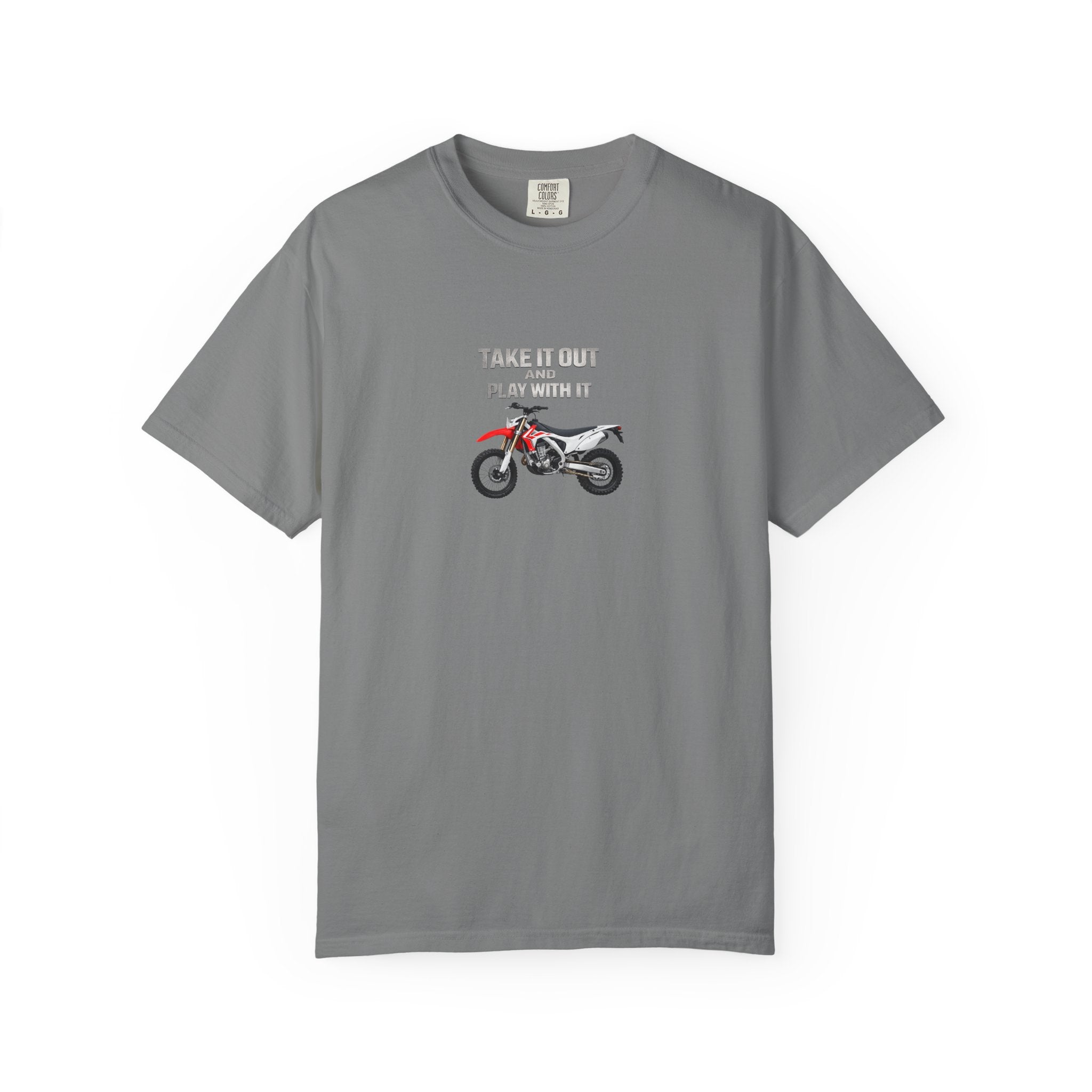 Motorcycle T-Shirt — 'Take It Out, Play With It' Vintage Dirt Bike Tee