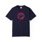 Copy of Arkansas Motorcycle Rider Graphic T-Shirt — State Flag Circle Design