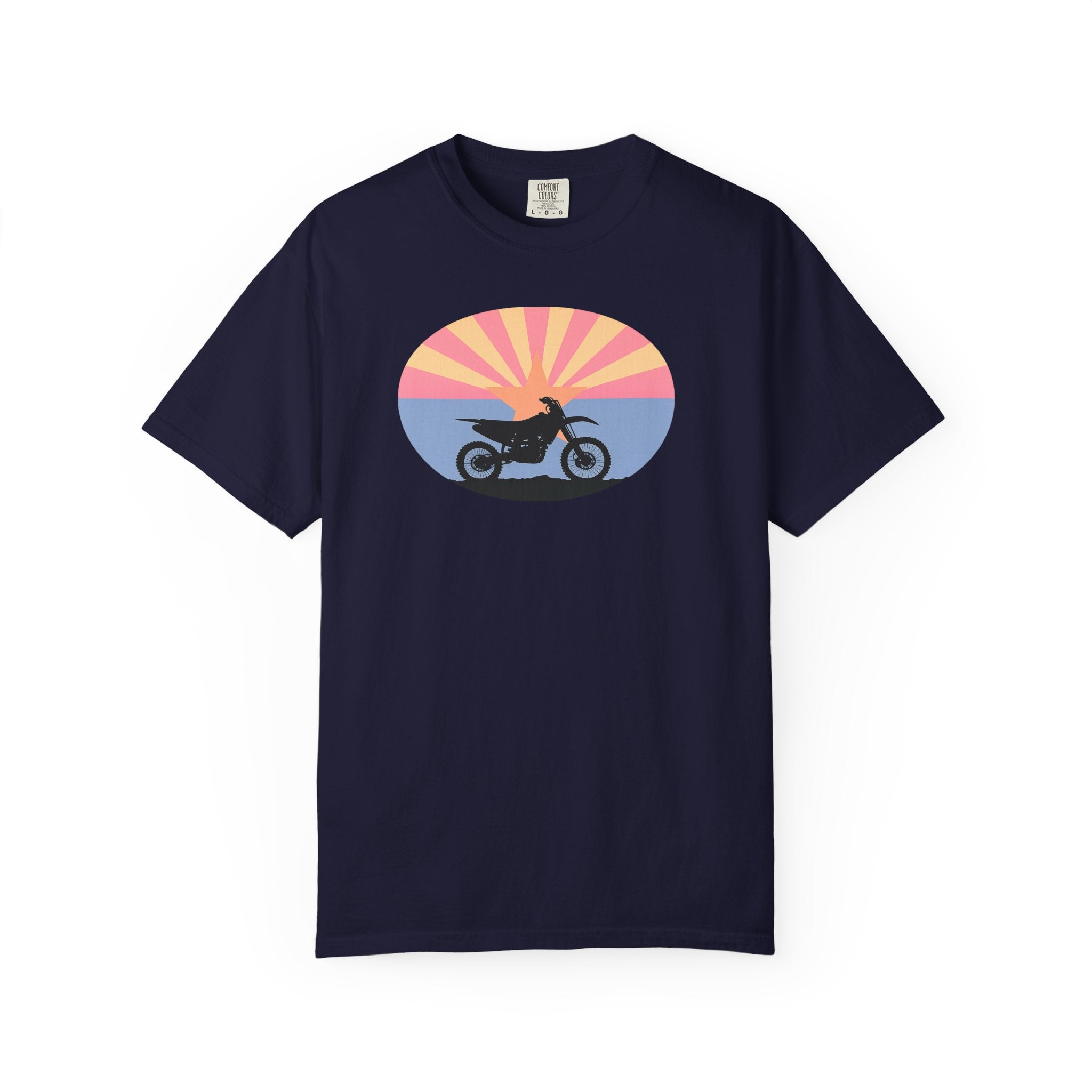 Copy of Sunset Motorcycle T-Shirt — Retro Bike Silhouette Tee