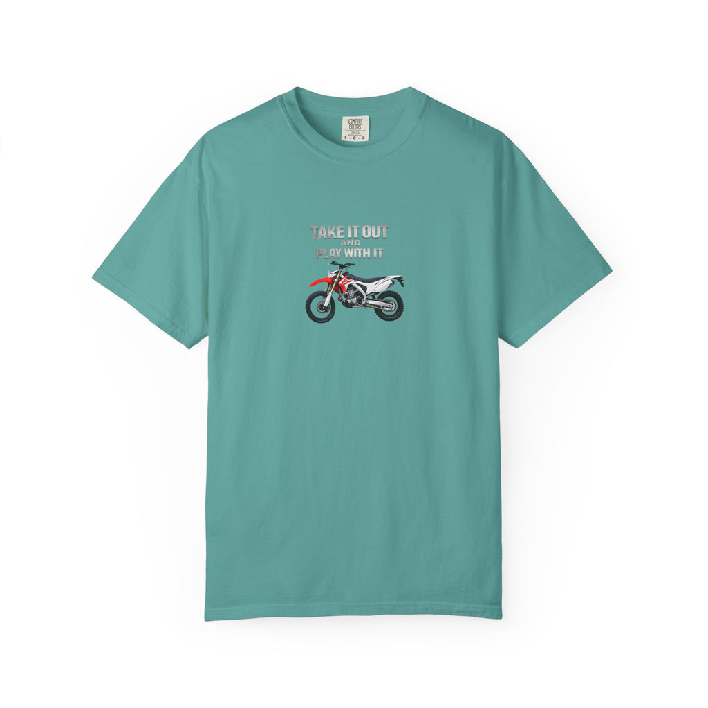 Motorcycle T-Shirt — 'Take It Out, Play With It' Vintage Dirt Bike Tee