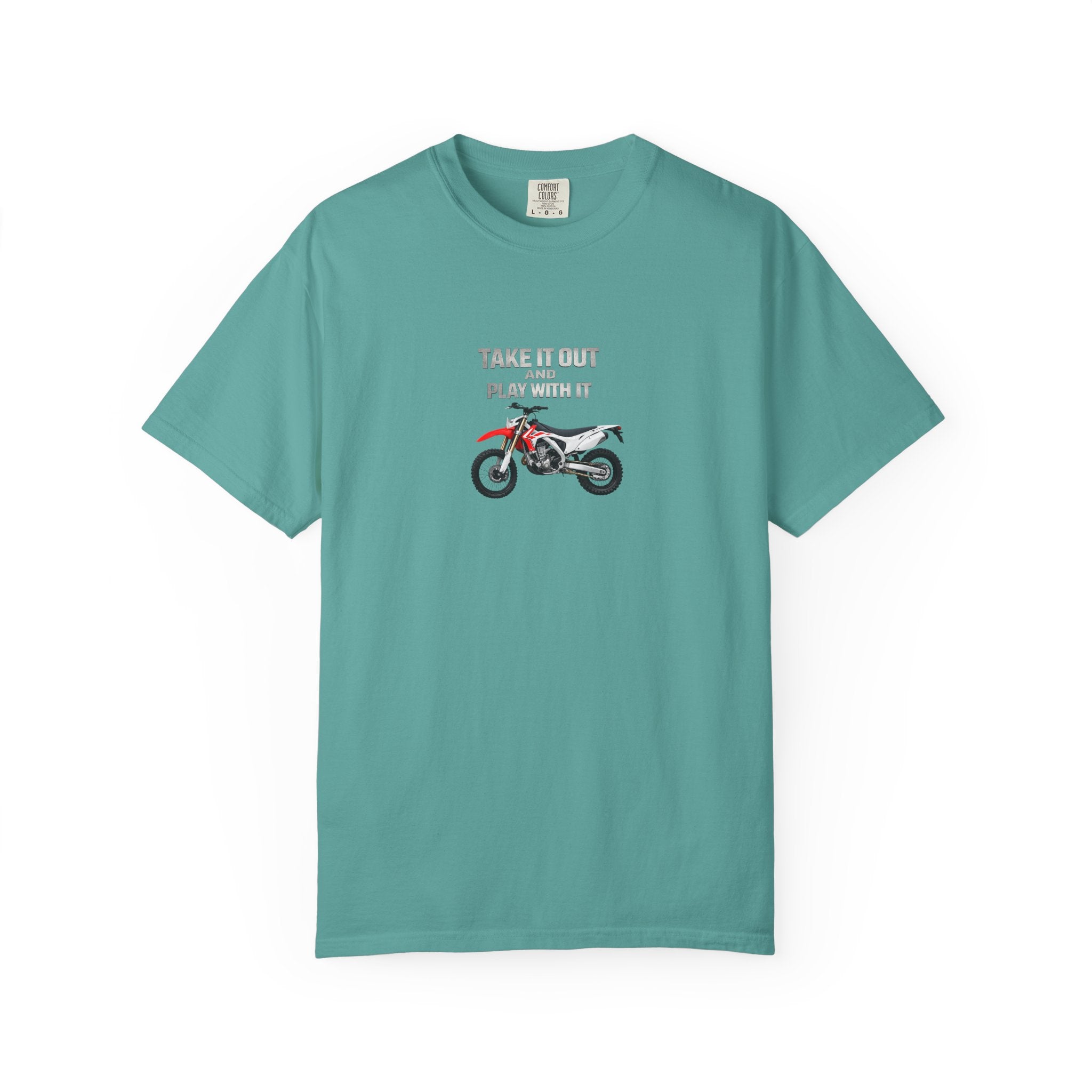 Motorcycle T-Shirt — 'Take It Out, Play With It' Vintage Dirt Bike Tee