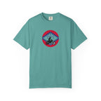 Copy of Arkansas Motorcycle Rider Graphic T-Shirt — State Flag Circle Design