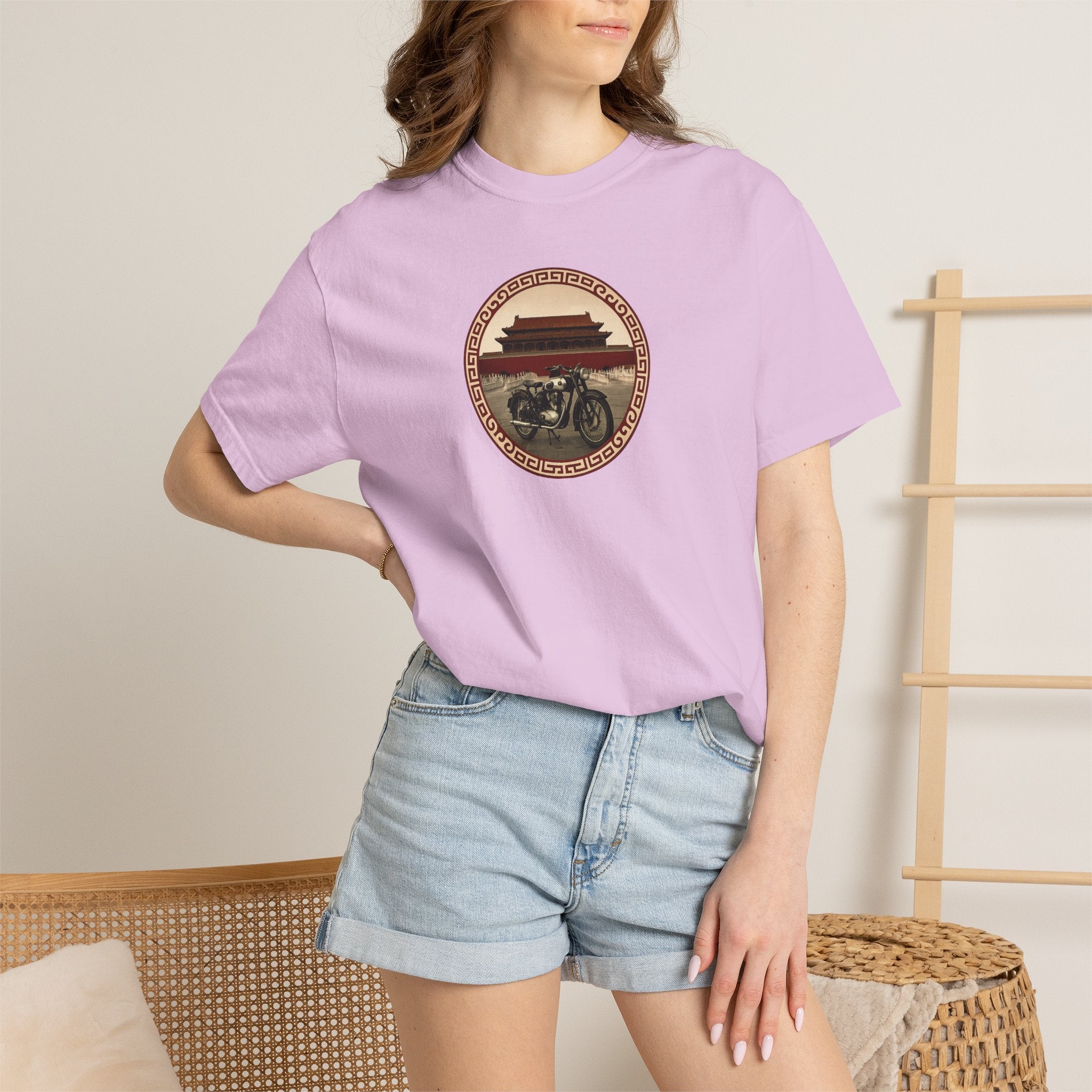 Vintage Camera & Pagoda T-Shirt — Retro Travel Photography Tee