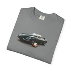 Classic Sports Car Tee — Vintage Jaguar with Guitar Graphic