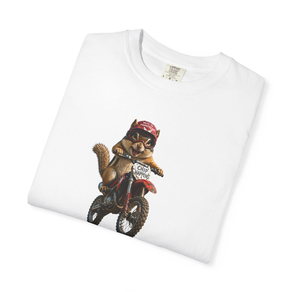 Motorcycle Cat T-Shirt — Retro Cat on Dirt Bike Graphic Tee