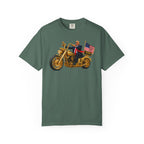 Copy of T-Shirt - Patriotic Biker Graphic (Gold Motorcycle, American Flag)