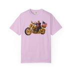 Copy of T-Shirt - Patriotic Biker Graphic (Gold Motorcycle, American Flag)