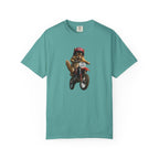 Motorcycle Cat T-Shirt — Retro Cat on Dirt Bike Graphic Tee