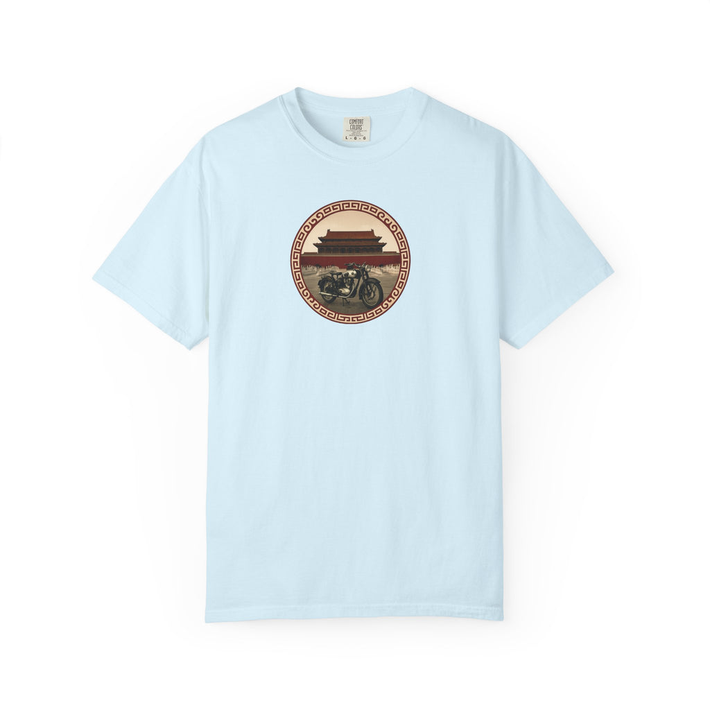 Vintage Camera & Pagoda T-Shirt — Retro Travel Photography Tee