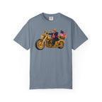 Copy of T-Shirt - Patriotic Biker Graphic (Gold Motorcycle, American Flag)