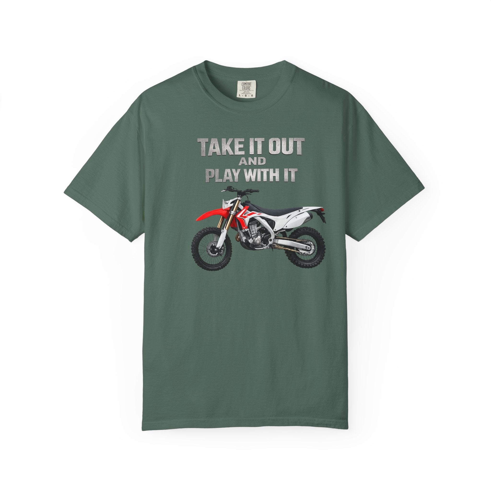 Motorcycle T-Shirt — 'Take It Out, Play With It' Vintage Dirt Bike Tee