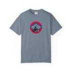 Copy of Arkansas Motorcycle Rider Graphic T-Shirt — State Flag Circle Design