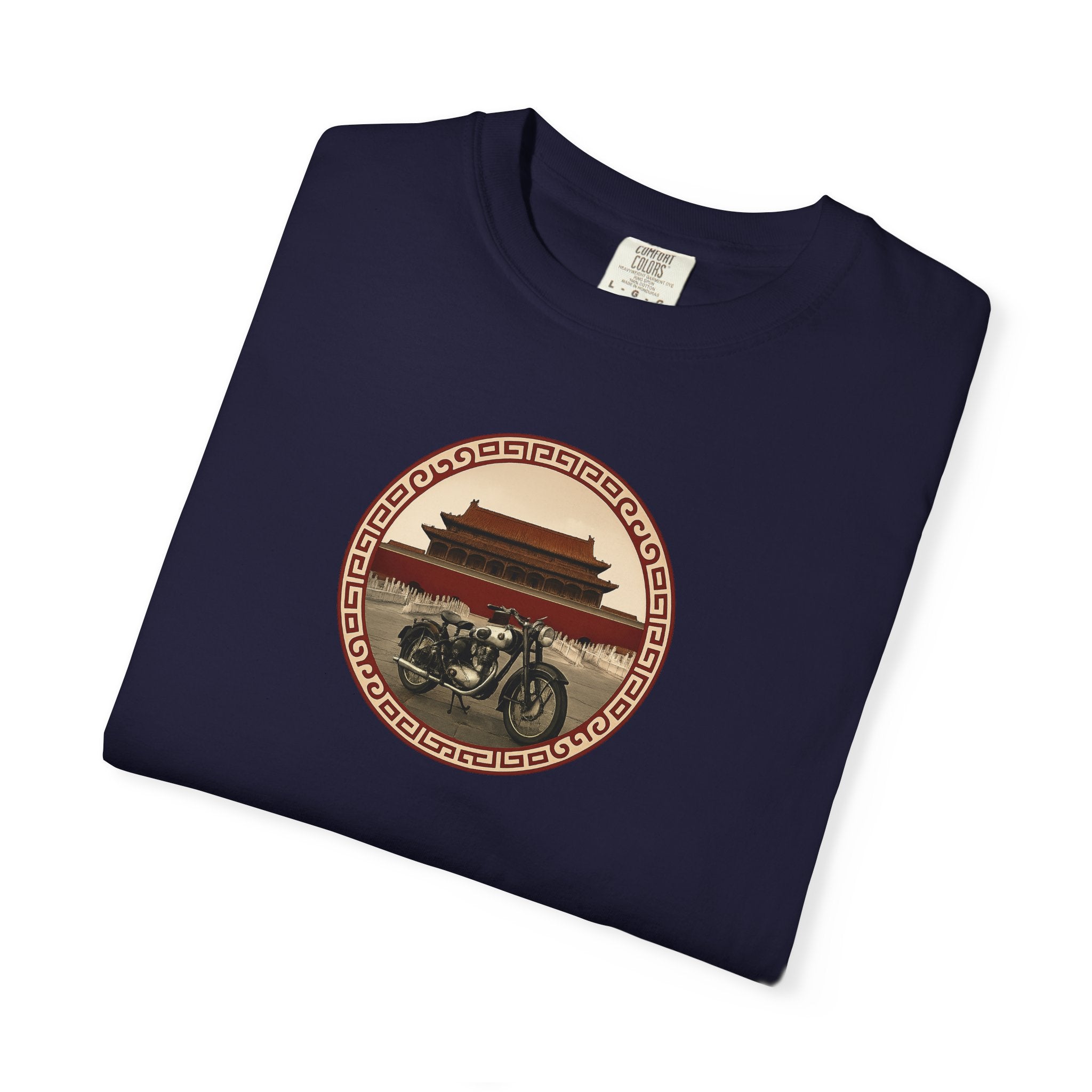 Vintage Camera & Pagoda T-Shirt — Retro Travel Photography Tee