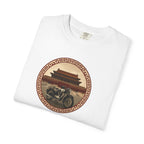 Vintage Motorcycle Tee with Asian Temple Emblem