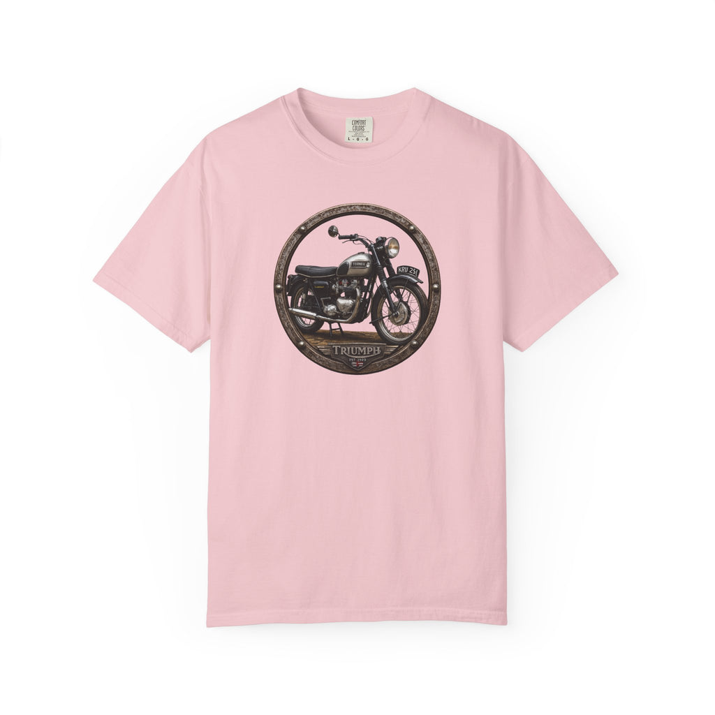 Classic Triumph Motorcycle T-Shirt — Vintage British Flag Ride Tee