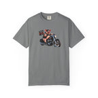 Biker Pig Motorcycle T-Shirt — "Live to Eat, Love to Ride" Retro Graphic Tee