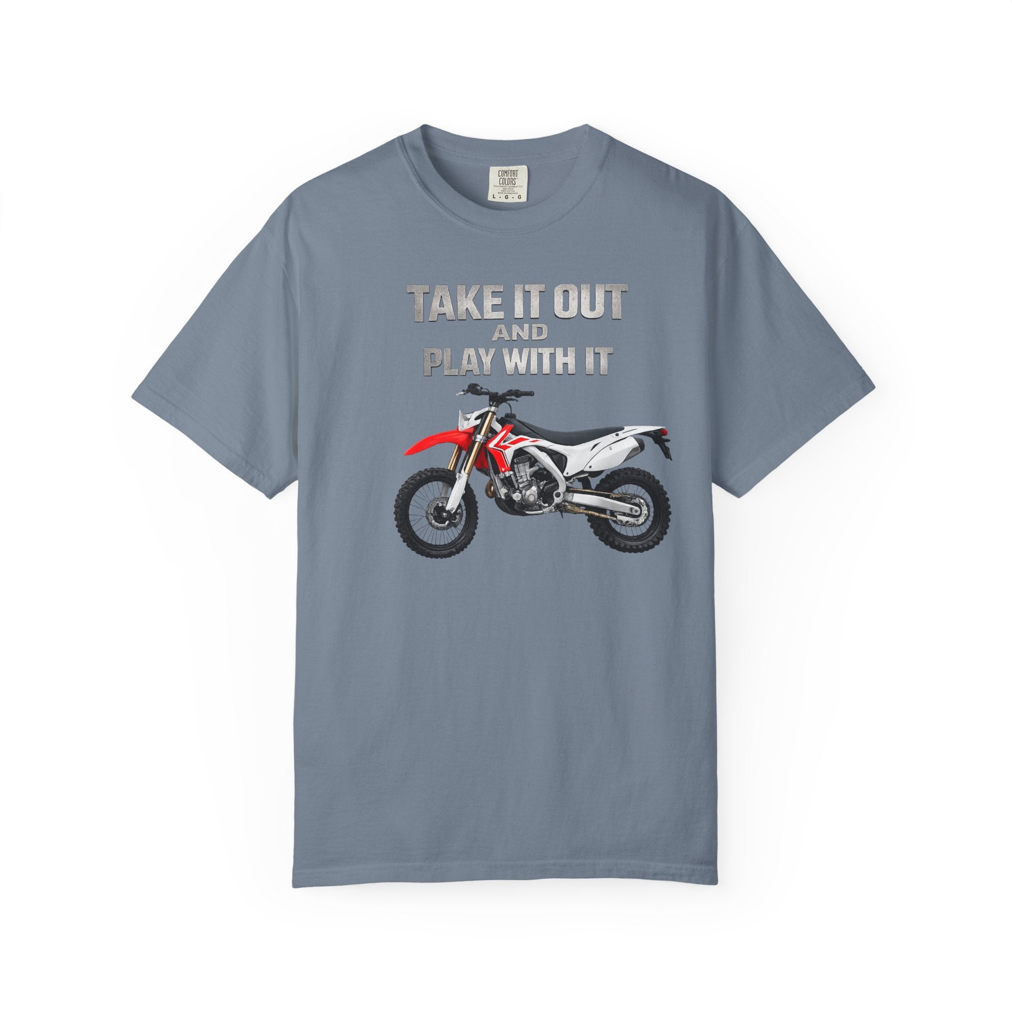 Motorcycle T-Shirt — 'Take It Out, Play With It' Vintage Dirt Bike Tee