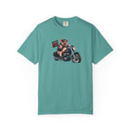 Biker Pig Motorcycle T-Shirt — "Live to Eat, Love to Ride" Retro Graphic Tee
