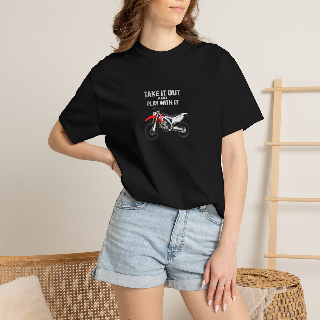 Motorcycle T-Shirt — 'Take It Out, Play With It' Vintage Dirt Bike Tee