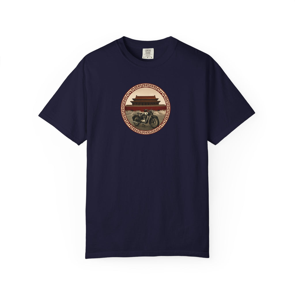 Vintage Camera & Pagoda T-Shirt — Retro Travel Photography Tee