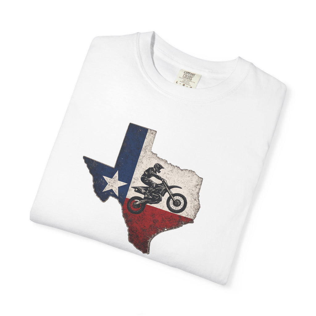 Texas Off-Road Motorcycle T-Shirt — Lone Star Dirt Bike Graphic