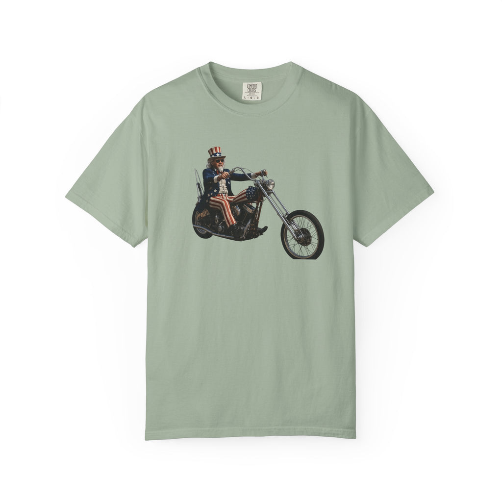 Vintage Biker Photo T-Shirt — "250 Years of Freedom" Graphic Tee