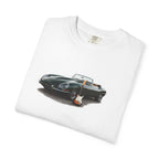 Classic Sports Car Tee — Vintage Jaguar with Guitar Graphic