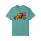 Copy of T-Shirt - Patriotic Biker Graphic (Gold Motorcycle, American Flag)
