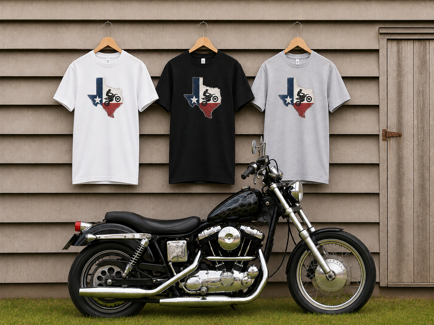 Copy of Texas Off-Road Motorcycle T-Shirt — Lone Star Dirt Bike Graphic