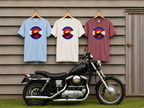 Copy of Motorcycle Sunset T-Shirt — Retro Colorado Circle Rider Tee