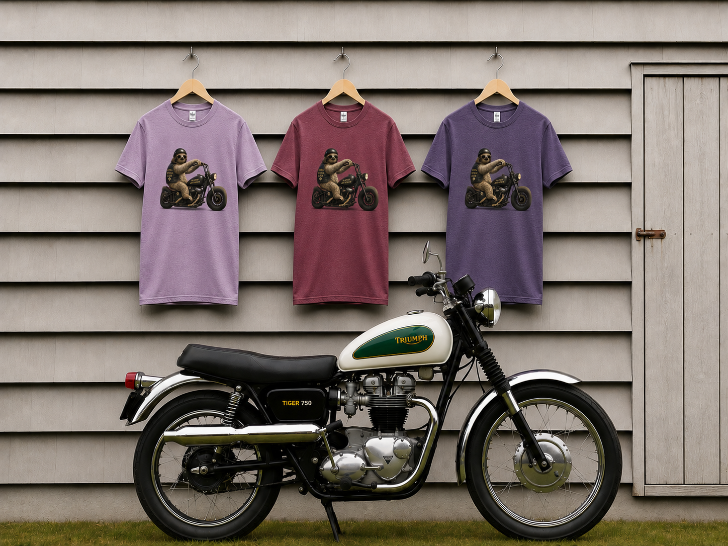 Motorcycle Sloth T-Shirt — Funny Biker Animal Tee