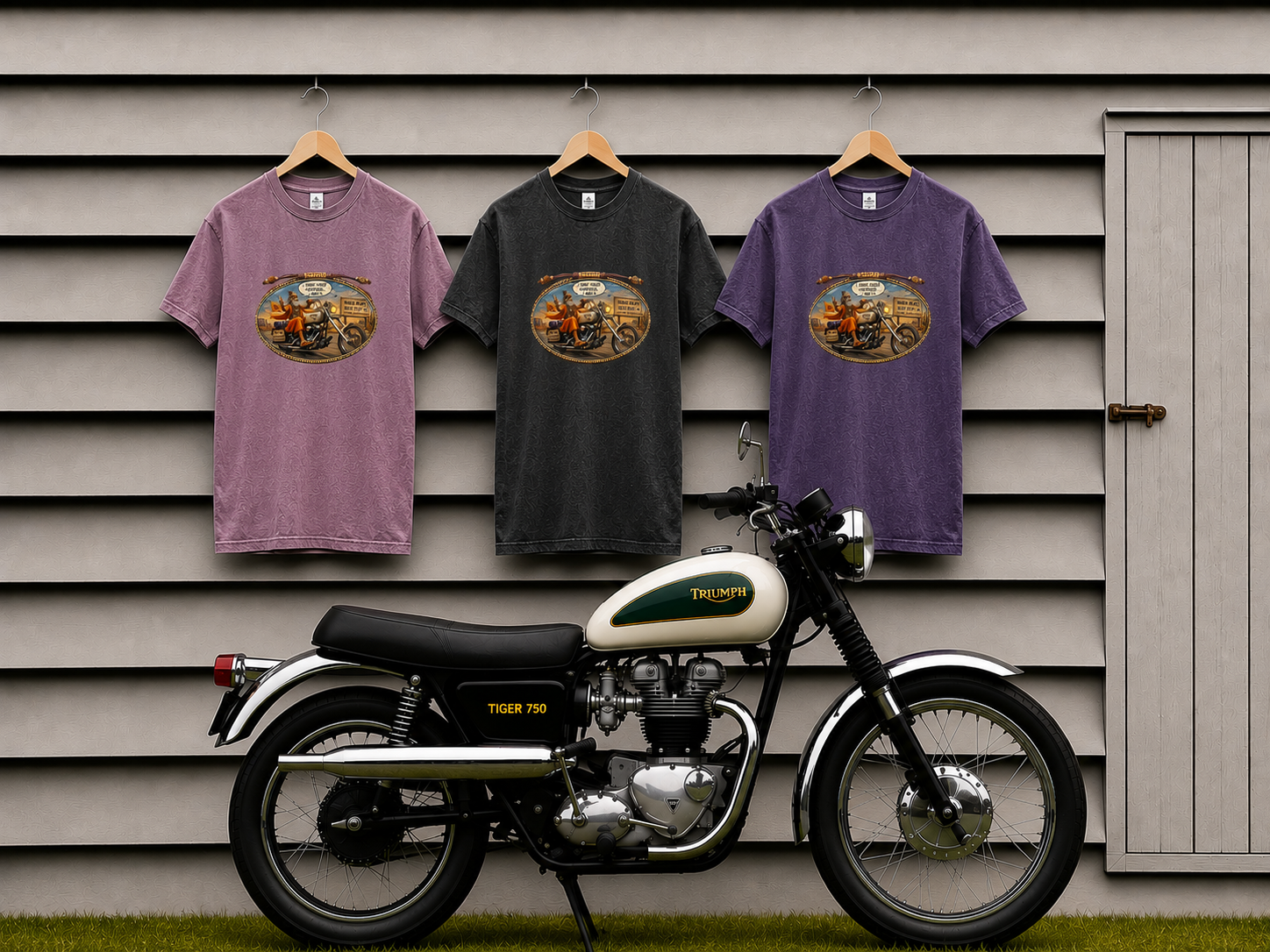 Vintage British Motorcycle T-Shirt — Union Jack Cafe Racer Graphic